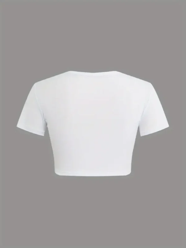 Retro 80S Inspired Barbados Flag Women'S Fashion Short T-Shirt - Image 2