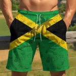Men'S 3D Print Geometric Pattern Beach Shorts, Casual Polyester Slight Stretch Woven 120gm² Regular Fit