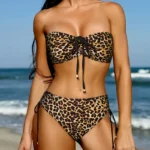 1 Set M Size Sexy Bikini for Women, Featuring Leopard Print, Padded Micro Bikini with Leopard Design, High Cut, Mini Cheetah Thong, Swimwear Set