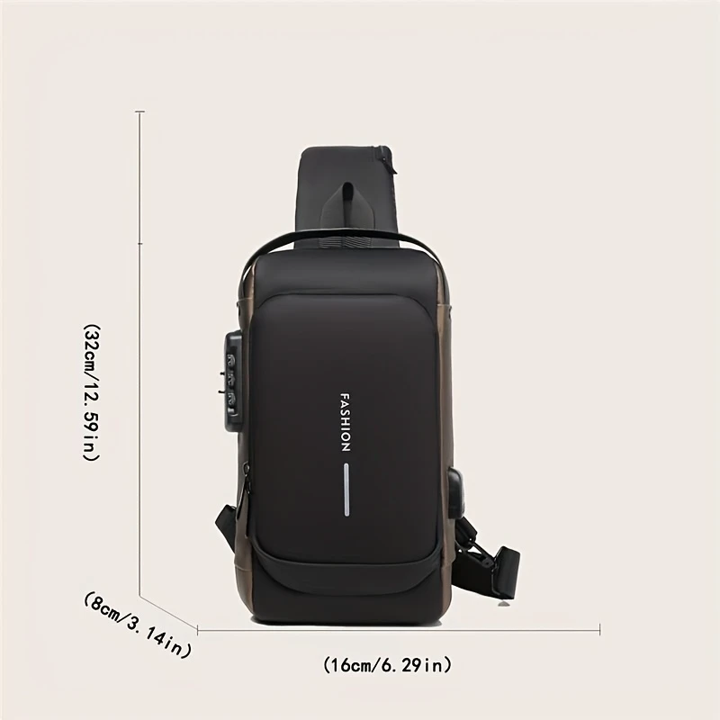 Men'S Anti-Theft Password Lock Chest Bag - Image 4