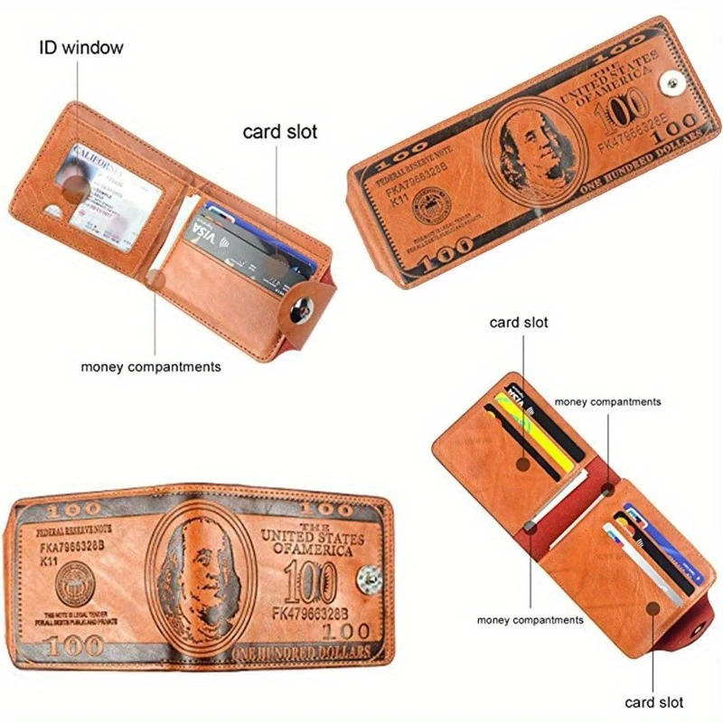 Men's Dollar Bill Print Wallet - Image 5