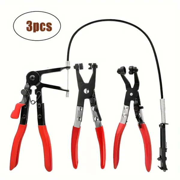 PMMJ 3pc Hose Clamp Pliers Set – Long Reach Automotive Tool Kit - Image 8