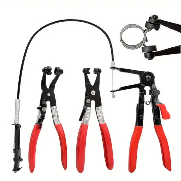 PMMJ 3pc Hose Clamp Pliers Set – Long Reach Automotive Tool Kit