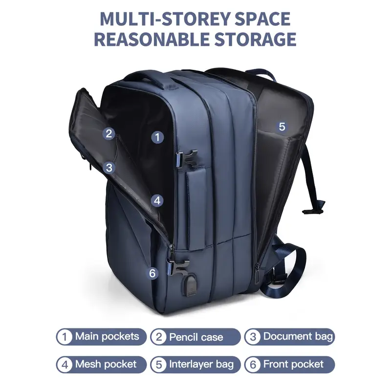 WEIXIER Dual-Use Travel Laptop Backpack โ Unisex, Large Capacity, Shoe Compartment - Image 4