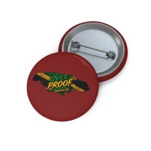 Jamaican "Overproof" Flag Pin Button — Red Round Metal Lapel Badge