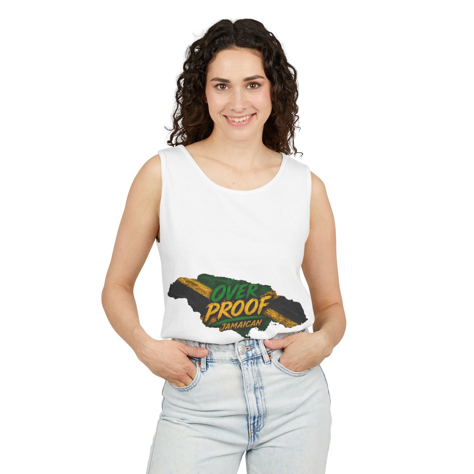 Jamaica Map "Overproof" Men Tank Top — Island Vibe Graphic Tank - Image 3