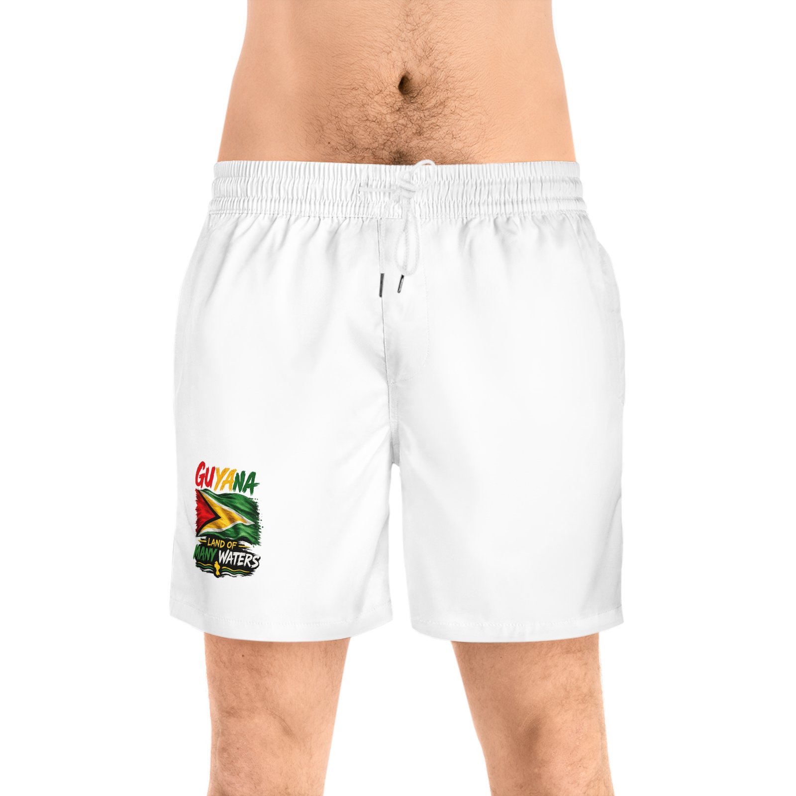 Guyana Flag Swim Shorts — "Land of Many Waters" Men’s Mid-Length Swim Trunks - Image 3
