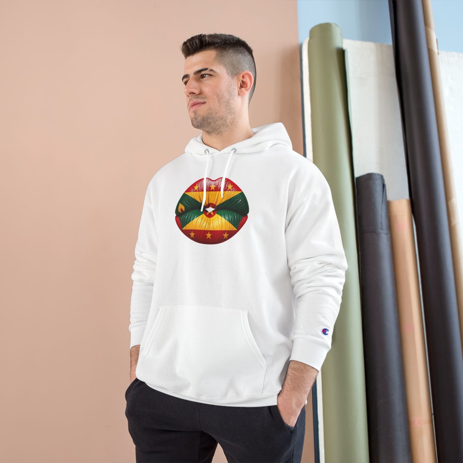 Grenada Flag Lips Hoodie — Bold Caribbean Pride Pullover - Image 3