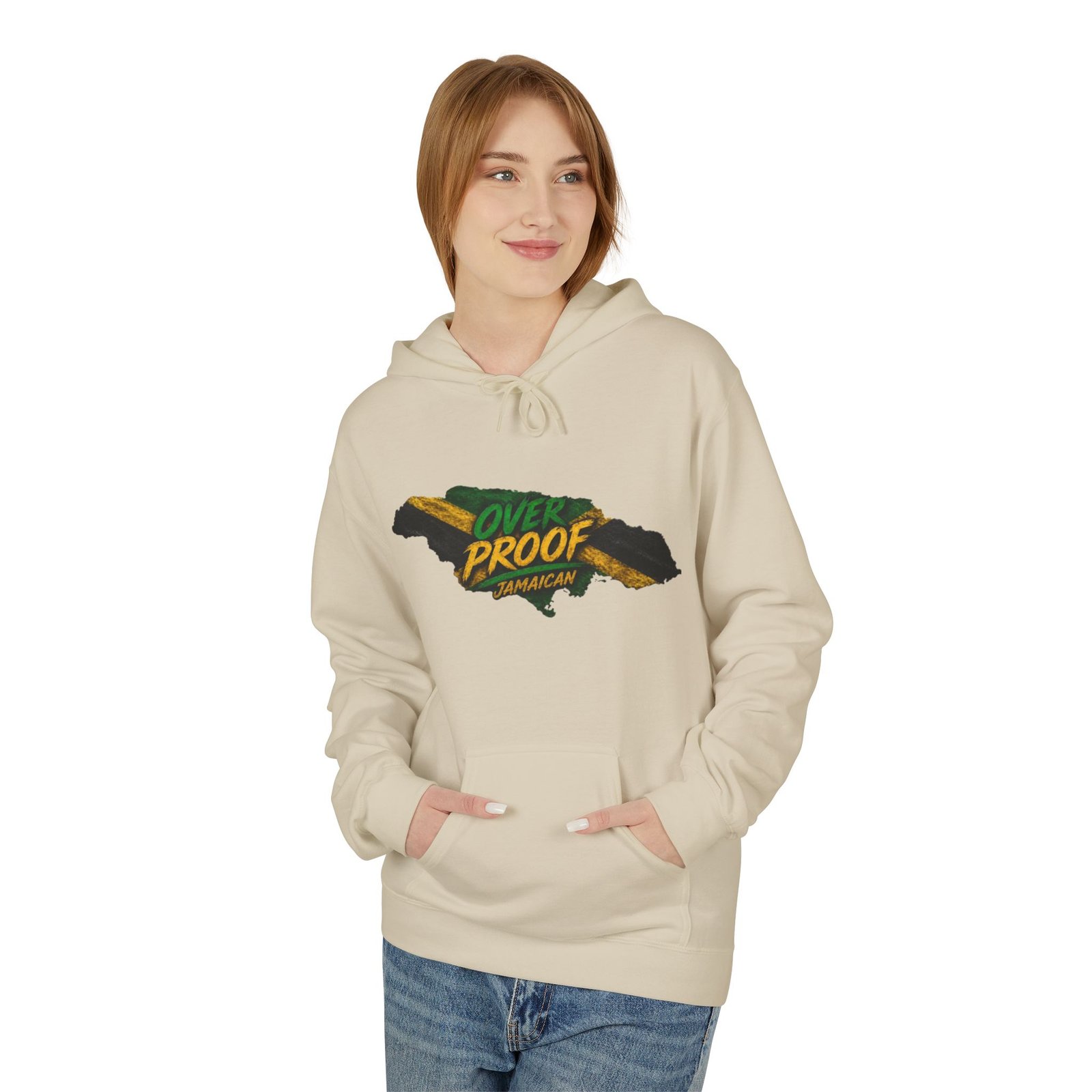 Jamaica Pride Men Hoodie — "Overproof Jamaican" Map Graphic - Image 15