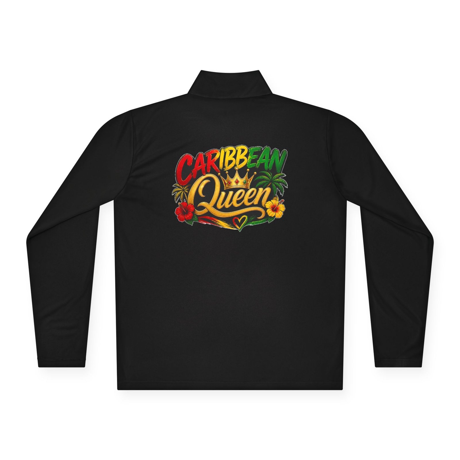 Quarter-Zip Pullover โ "Caribbean Queen" Tropical Graphic Pullover - Image 5