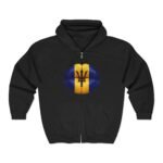 Barbados Flag Lip Print Zip Hoodie