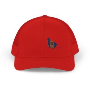 Barbados Flag Outline Snapback Trucker Cap โ Glitter Map Patch