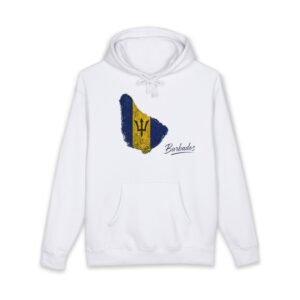 Barbados Flag Map Men Hoodie โ Vintage Island Pride Pullover