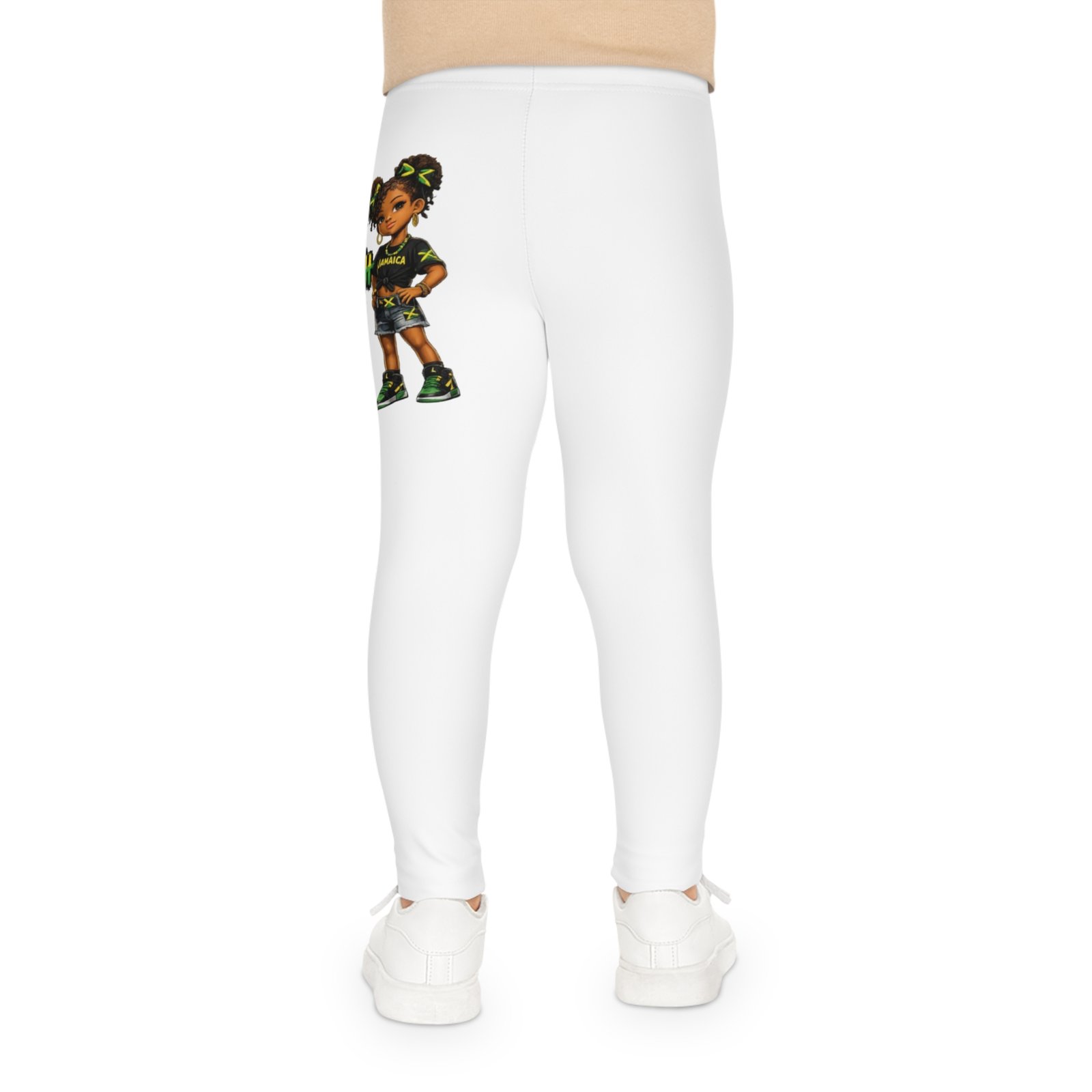 Youth Graphic Leggings — "Mi Likle But Mi Tall Man Cme" Jamaican-Inspired Girl Design - Image 4