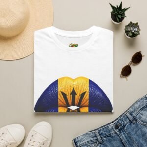Barbados Flag Lip Print T-Shirt