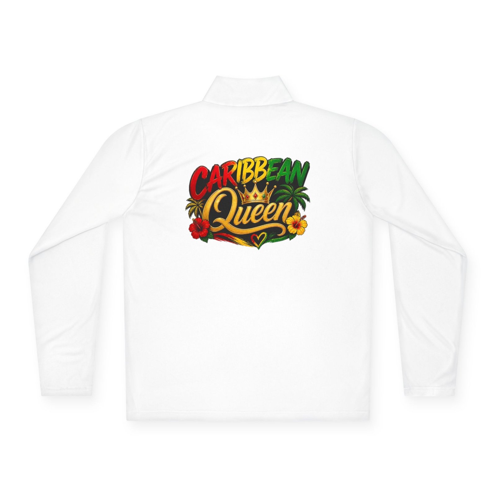 Quarter-Zip Pullover โ "Caribbean Queen" Tropical Graphic Pullover - Image 2