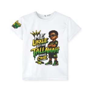 Kids Sports Jersey - "Me Likkle But Ma Tallawah" Graphic Tee (Jamaican Pride)
