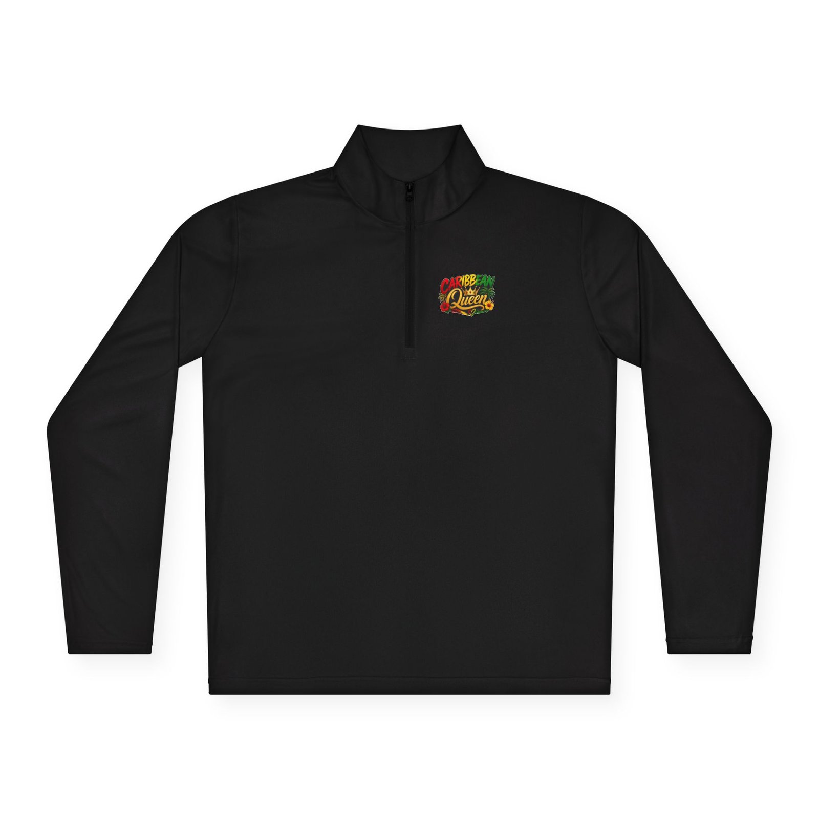 Quarter-Zip Pullover โ "Caribbean Queen" Tropical Graphic Pullover - Image 4