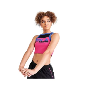 Fila Nellie Crop Racer for Women Active Fitness Shirts & Tees Pink/Blue Summer & Autumn Lightweight Spandex Printed Plus