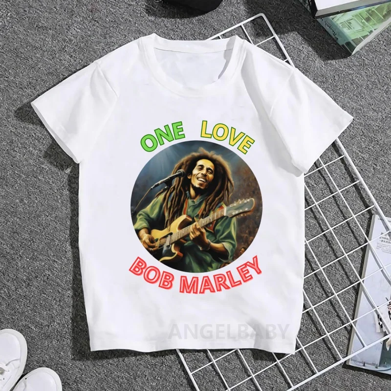 Jamaica Singer Bob Marley Reggae Rastafari Print Kids T shirt Girls Summer Tops Baby Boys Clothes Children Short Sleeve T-shirts - Image 4