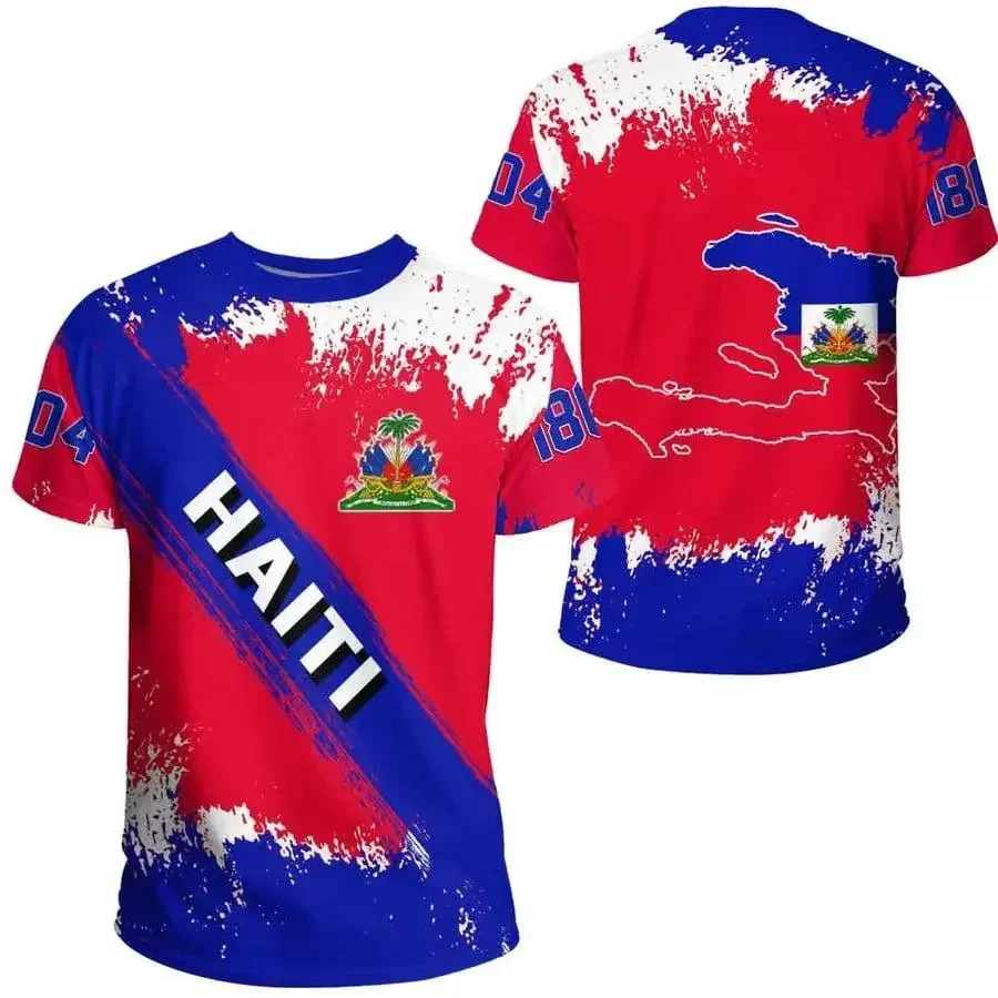 HAITI Island Flag 3D Print Sports Quick-dry Breathable Men Women T-shirt Football Jersey Team Training Short-sleeve Summer Top - Image 7