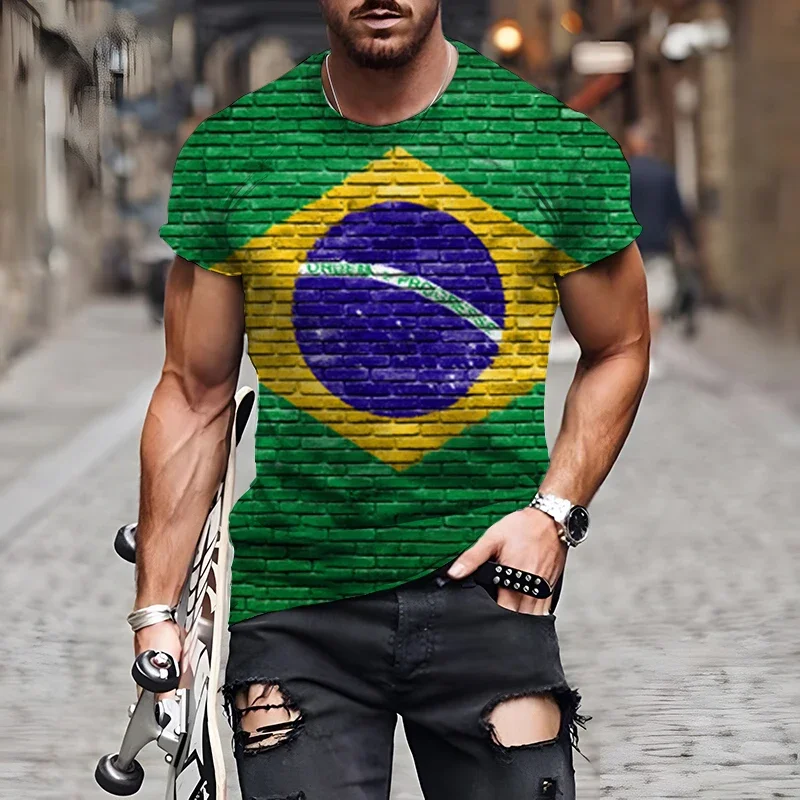 Brazilian Flag 3D Print Sports Quick-dry Breathable Men Women T-shirt Outdoor Street Football Jersey Team Club Fan Short-sleeve - Image 5