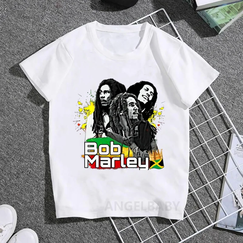 Jamaica Singer Bob Marley Reggae Rastafari Print Kids T shirt Girls Summer Tops Baby Boys Clothes Children Short Sleeve T-shirts - Image 5