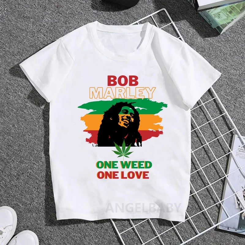 Jamaica Singer Bob Marley Reggae Rastafari Print Kids T shirt Girls Summer Tops Baby Boys Clothes Children Short Sleeve T-shirts - Image 23