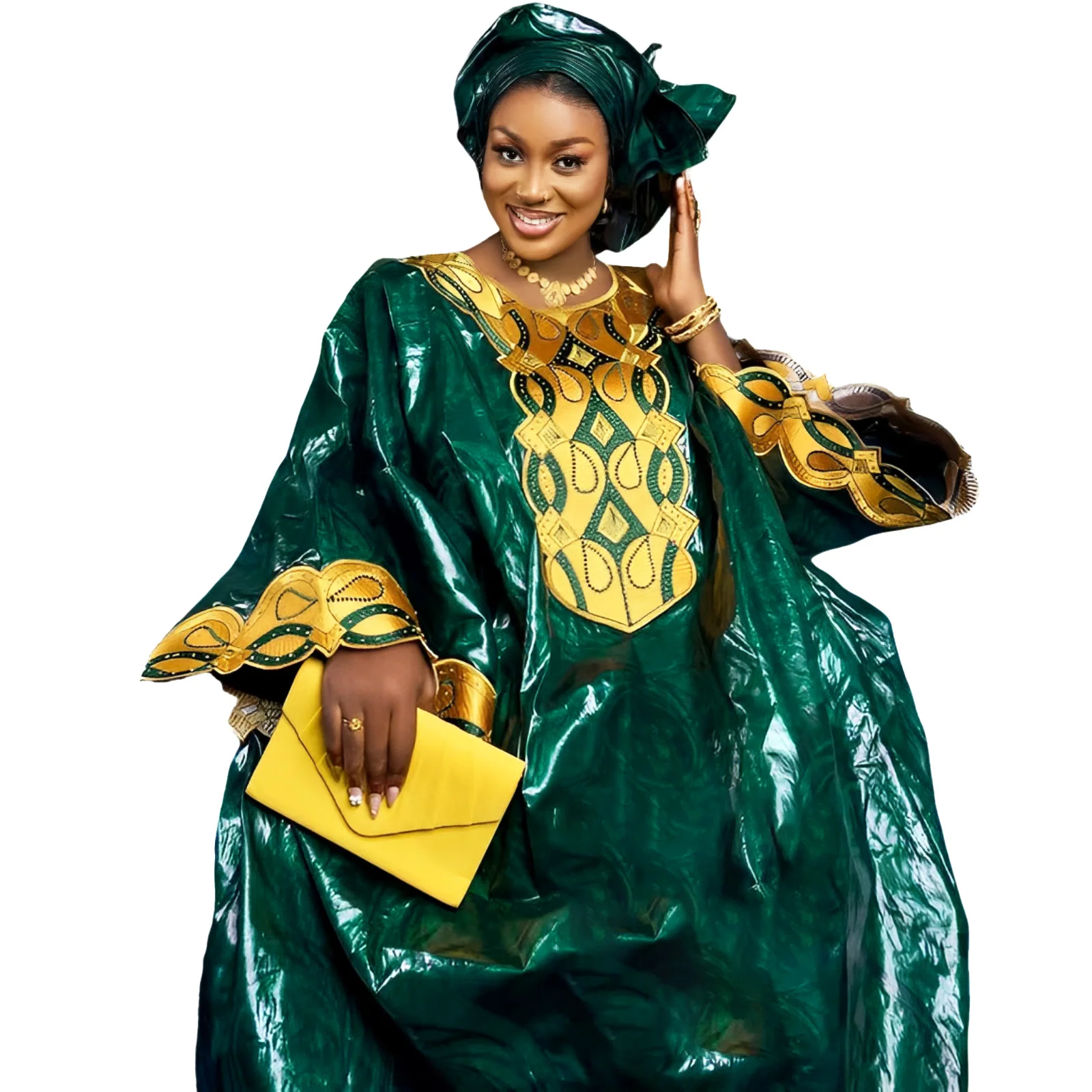 African Dresses For Woman Bazin Riche Embroidery Design Long Dress - Image 2