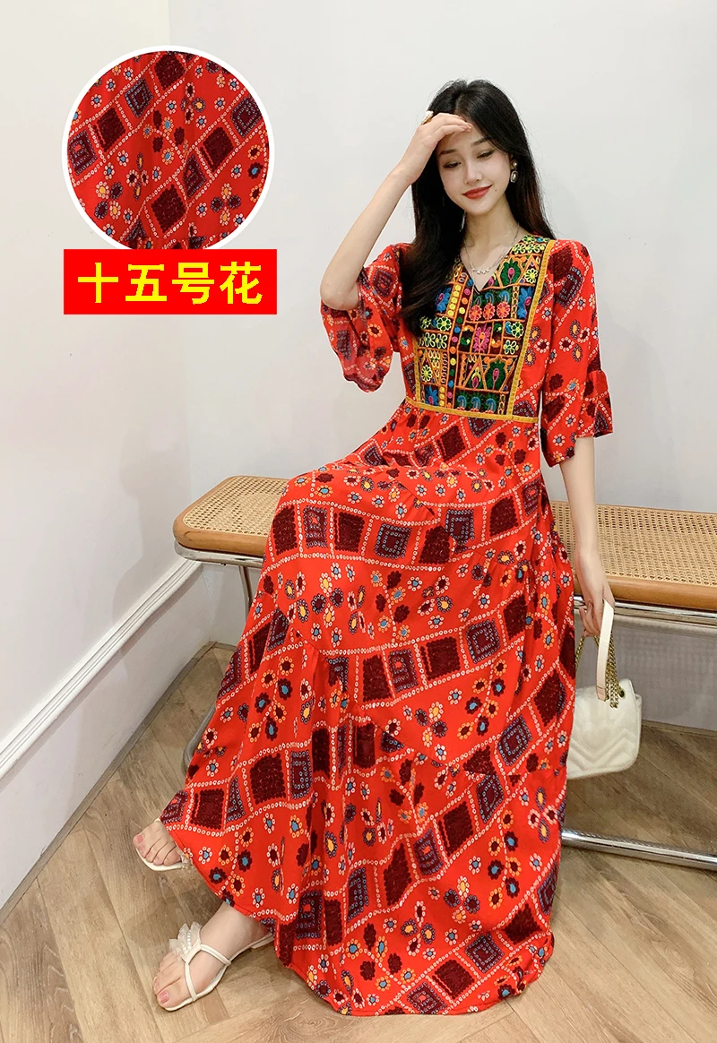 Indian Dress for Women Summer Embroidery Chic Elegant Party Dresses Clothes Vintage Long Maxi Prom Bohemian Beach Robe Vestidos - Image 18