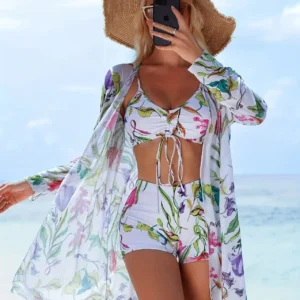 New 2026 Swimsuits Tankini Sets Female Swimwear Push Up For Beach Swim Wear Three-Piece Bathing Suits Pool Women's Swimming Suit