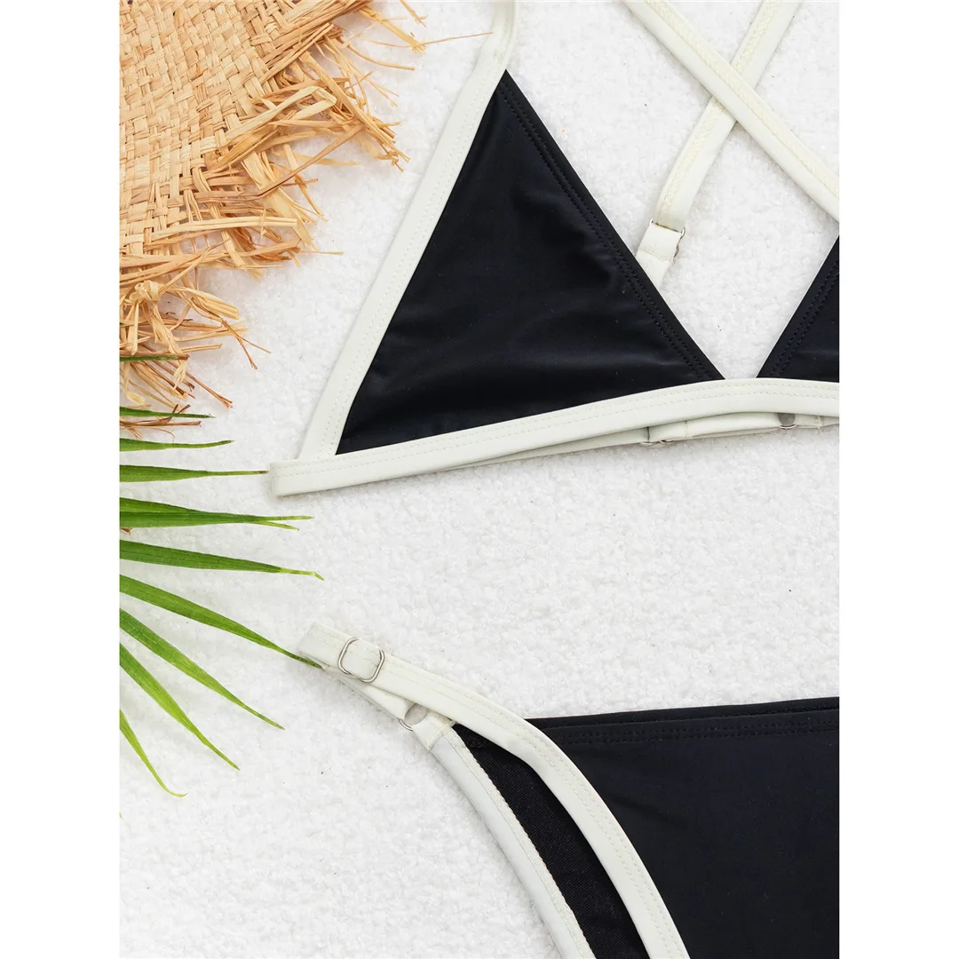 V Neck Cross Back Bikini Women Swimwear Female Swimsuit Two-pieces Bikini set High Leg Cut Padded Bather Bathing Suit Swim V6732 - Image 20