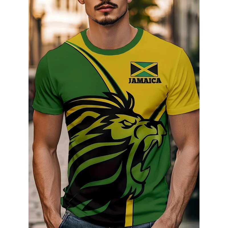 Jamaica Flag Map Graphic T-Shirt For Men Funny Jamaican 3D Printed T Shirts Summer Breathable O-Neck Tops Short Sleeve Tees - Image 10