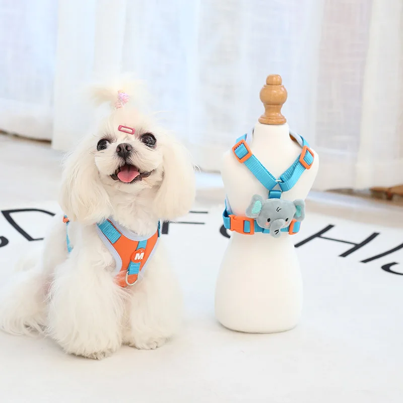 Cute Harness For Small Dogs Elephant Cartoon Pet Vest Collar Chest Strap XS XL Little Animal Chihuahua Pomaranian Accessories+ - Image 2