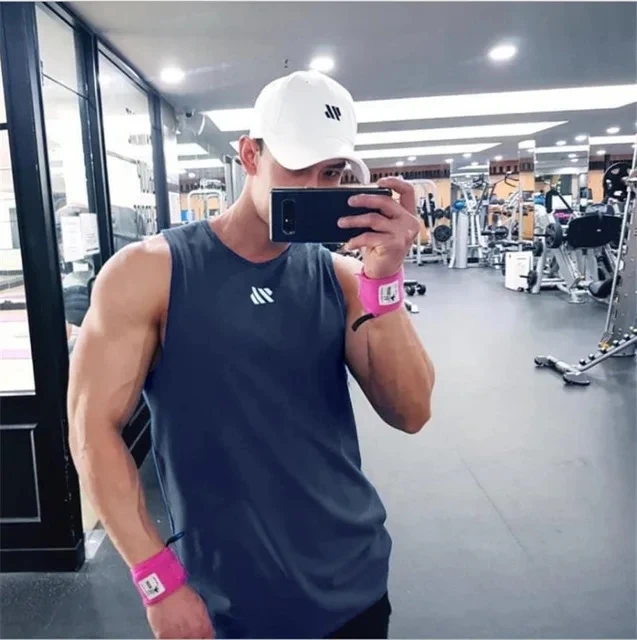 2024 Mens fitness gyms Tank top men Fitness sleeveless shirt Male mesh breathable Sports vest Undershirt Gyms Running vest men - Image 16