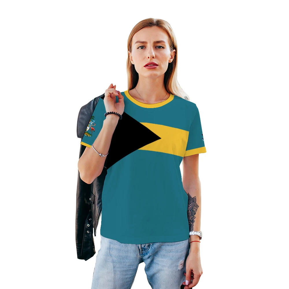 Bahamas Flag 3D Printed T-shirts Sports Casual Jerseys Team Tees Gift For Football Fans Bahamian Badge Short Sleeved T Shirt - Image 6