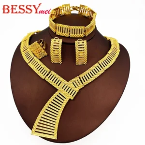 Exaggerate Statement Big Jewelry Set Dubai African Luxury 18K Gold Plated Women Jewellery Set Wedding Party Gift 2025 Trendy New