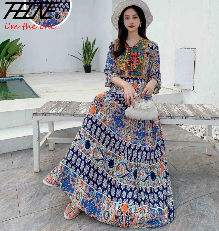 Indian Dress for Women Summer Embroidery Chic Elegant Party Dresses Clothes Vintage Long Maxi Prom Bohemian Beach Robe Vestidos - Image 13