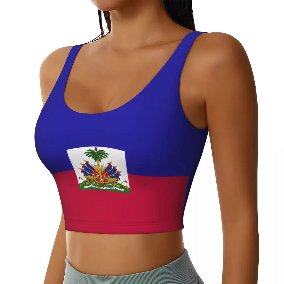 2026 Haiti Flag Print Women Activities Sports Vest Yoga Vest Workout Vest for Women Lightweight Trendy - Image 2