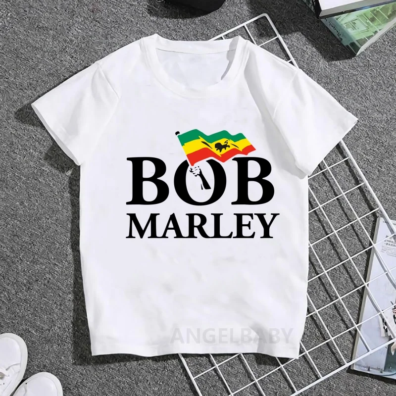 Jamaica Singer Bob Marley Reggae Rastafari Print Kids T shirt Girls Summer Tops Baby Boys Clothes Children Short Sleeve T-shirts - Image 7