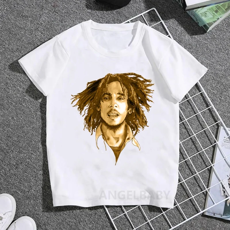 Jamaica Singer Bob Marley Reggae Rastafari Print Kids T shirt Girls Summer Tops Baby Boys Clothes Children Short Sleeve T-shirts - Image 16