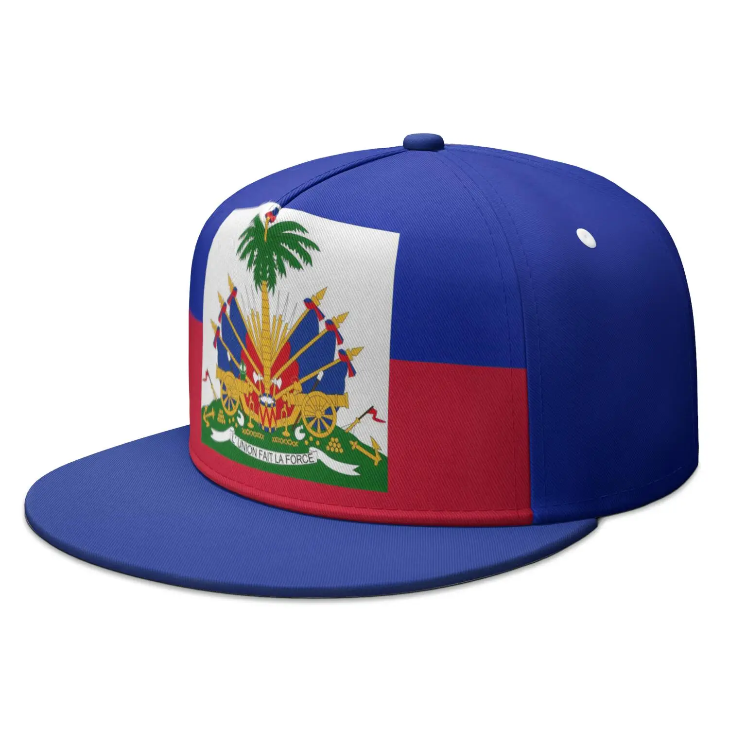 Haiti Flat Brimmed Cap Custom Name Number Logo Hip-hop Hat Nation Flag Country Haitian Republic College Print Photo Headgear - Image 5