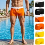 Men's Summer Swim Trunks with Mesh Lining Zipper Pocket Stretchy Comfy Quick Dry Swimming Shorts Bathing Suit Swimsuit Swimwear
