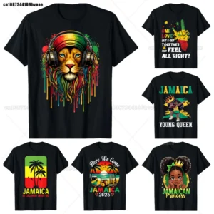 Rasta Reggae One Love Jamaica Retro Vintage Sport Jamaican Flag T Shirts Graphic Cotton Streetwear Short Sleeve Birthday Gifts