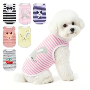 Cute Summer Pet Dog Cooling Vest Cartoon Soft Clothing Summer Casual Shirts Small Medium Large Dogs Puppy French Bulldog Clothes