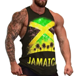 Jamaica Flag Graphic Tank Tops For Men Summer Fashion Unisex 3D Printed Basketball Tops Tees Loose Sports Sleeveless Gym Vest
