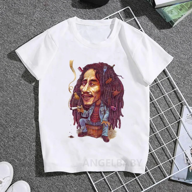 Jamaica Singer Bob Marley Reggae Rastafari Print Kids T shirt Girls Summer Tops Baby Boys Clothes Children Short Sleeve T-shirts - Image 10
