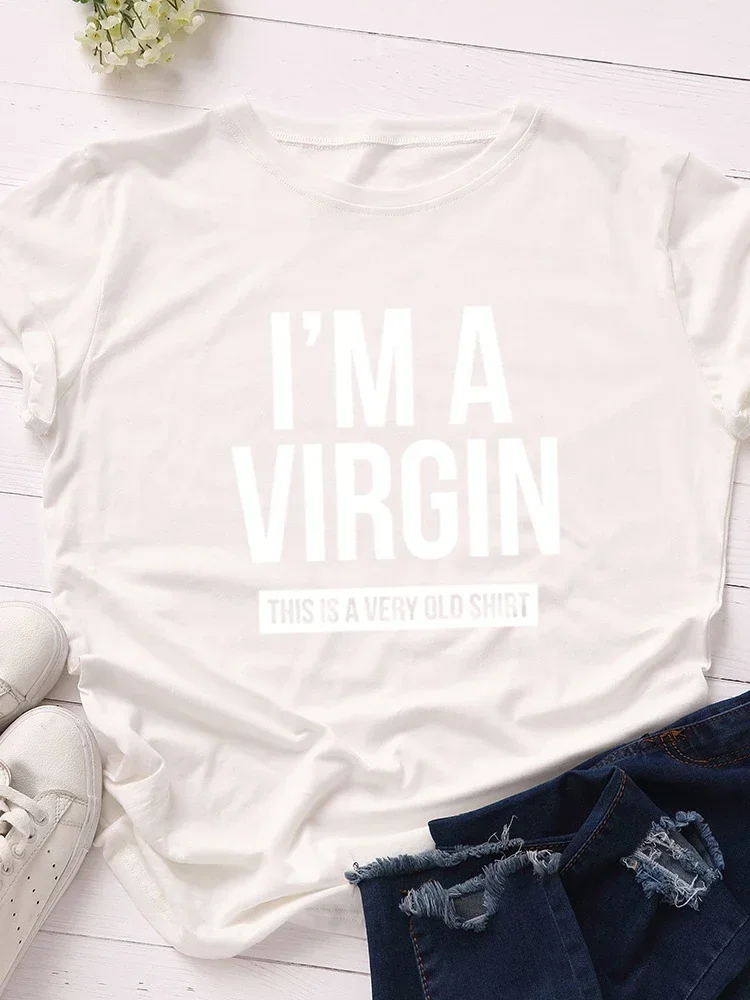 I'm A Virgin Print Women T Shirt Short Sleeve O Neck Loose Women Tshirt Ladies Tee Shirt Tops Clothes Camisetas Mujer - Image 5