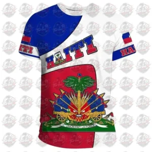 2026 Haiti Island Flag Men Tshirt National Emblem Caribbean Sea Retro Streetwear 3d Funny Casual Short Sleeve Football T-shirts