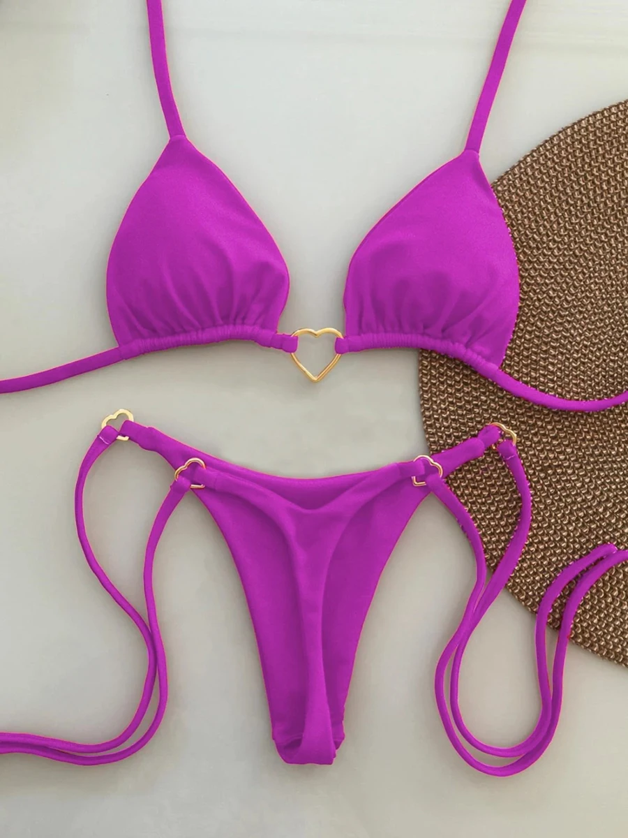 Triangle Thong Bikini 2026 Women Halter Swimsuit Solid Sexy Brazilian Swimwear Female Bathers Bathing Swimming Swim Suit Beach - Image 4
